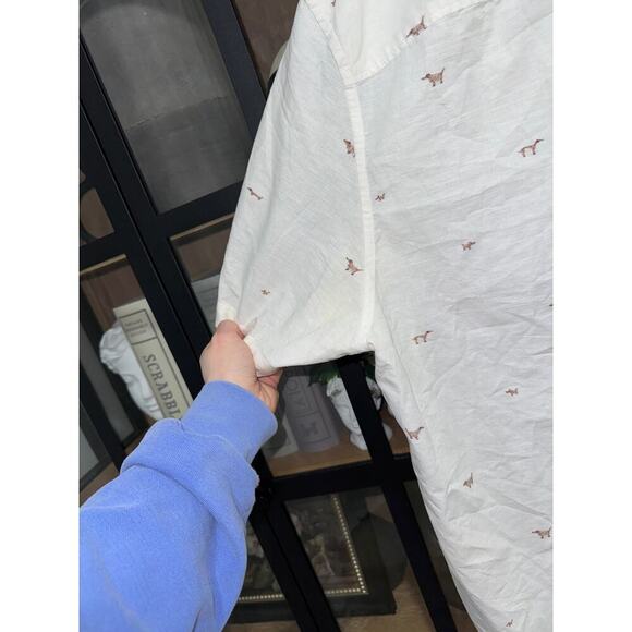 Ted Baker button up shirt Pruden Print linen cotton short sleeve beige - Picture 8 of 8